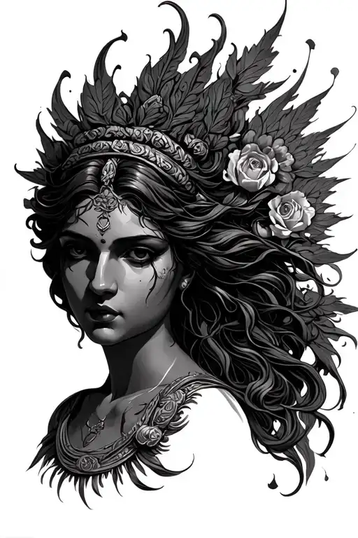 nyx Greek goddess tattoo design idea