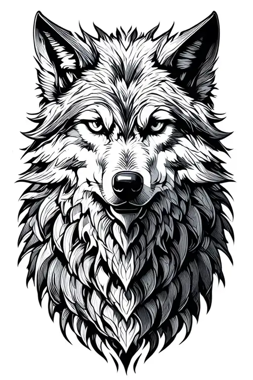 fenrir viking norse wolf tattoo design idea
