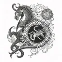 Sagittarius Scorpio and Cancer zodiac tattoo design idea