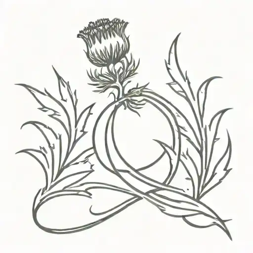 infinity thistle dad memorial tattoo design idea