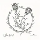 infinity thistle dad memorial tattoo design idea
