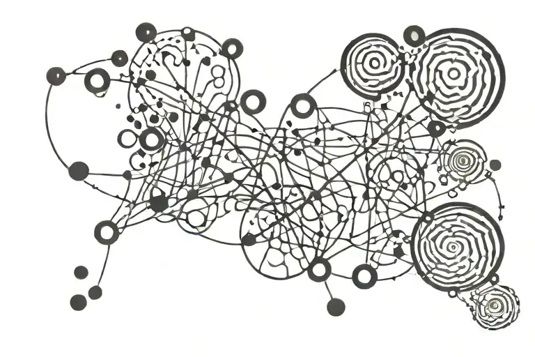 alchemy tattoo of chemical reaction of copper sulphite, nitric acid, zinc selenium and water tattoo design idea