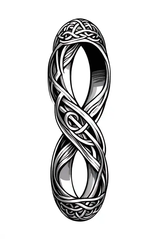 intertwined Celtic and Koru wedding ring finger tattoo design tattoo design idea