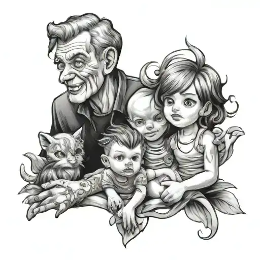 Grandkids tattoo design idea