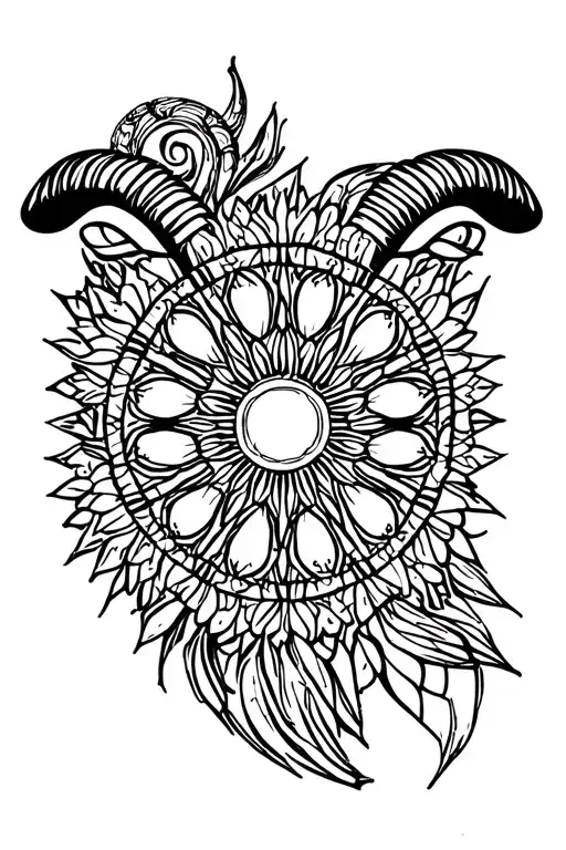 aries patterns mandala design incorporating elements tattoo design idea