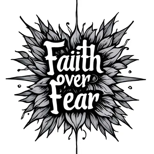 faith over fear tattoo design idea