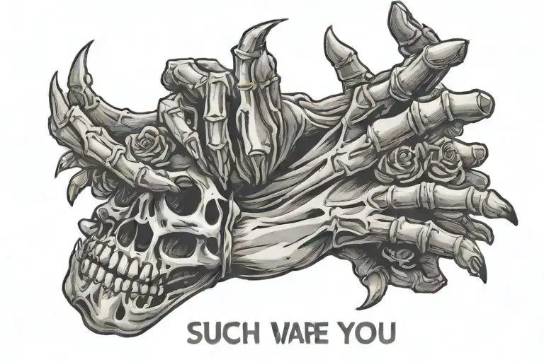 text "such as we are you will be", skeleton hand holding tattoo design idea