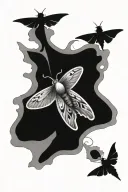 a spinning top with a moth tattoo design idea