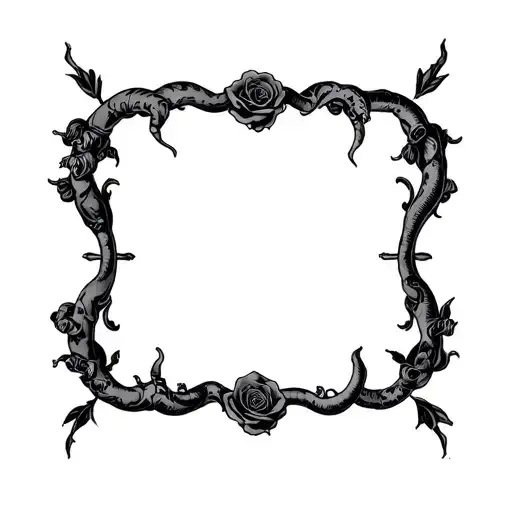 rose and Medusa crying tattoo design idea