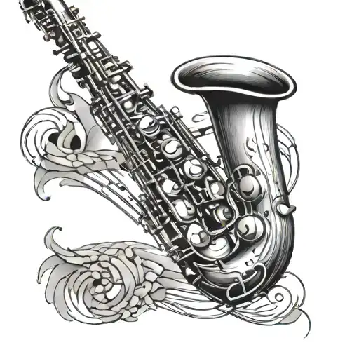 saxophone tattoo design idea