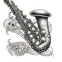 saxophone tattoo design idea