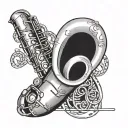 saxophone tattoo design idea