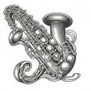 saxophone tattoo design idea