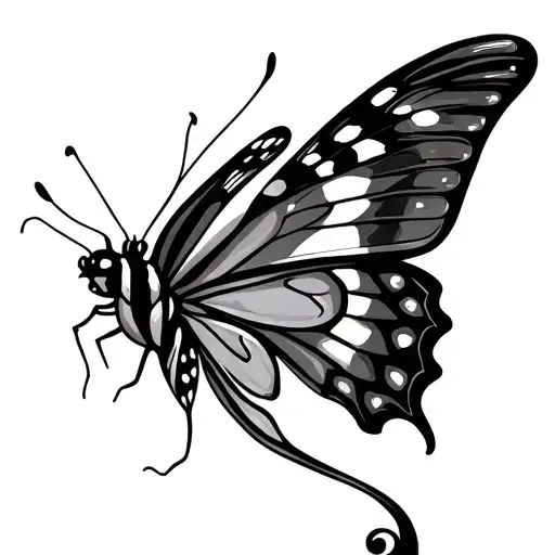 butterfly and between the wings there is an semicolon and design the wings of butterfly as an snake tattoo design idea