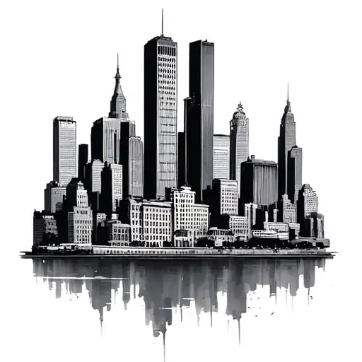 detroit city skyline 7mile tattoo design idea