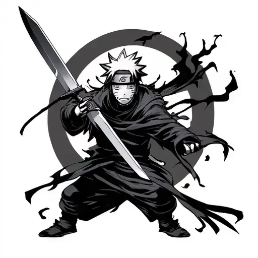 shinigami naruto with his knife tattoo design idea