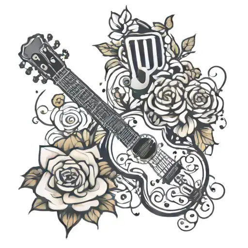 music math flowers tattoo design idea