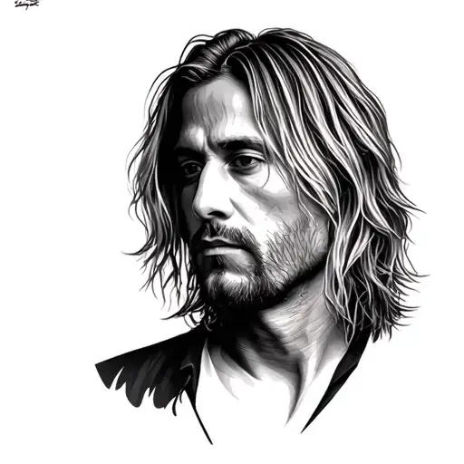 Kurt Cobain's face morphing tattoo design idea
