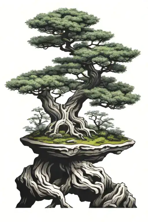 bonsai tree tattoo design idea
