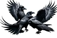 Valhalla gates and ravens Huginn and Muninn tattoo design idea