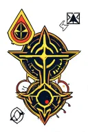 magic the gathering mana symbols each with its corresponding star wars unlimited symbols by color. tattoo design idea
