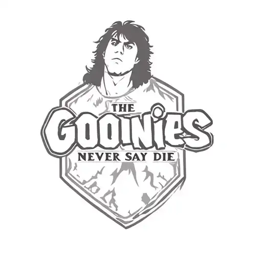 the goonies never say die logo tattoo design idea