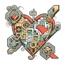 Tetris heart tattoo design idea