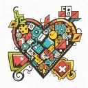 Tetris heart tattoo design idea