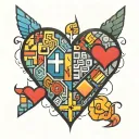 Tetris heart tattoo design idea