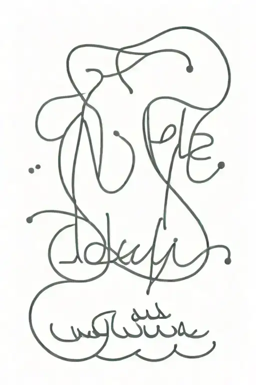 A minimalist design combining the words نهر (Nahir) and بحر (Bahar) in Arabic with a small line connector between the dots, representing the interconnectedness of rivers and seas in the fight for human rights and liberation tattoo design idea