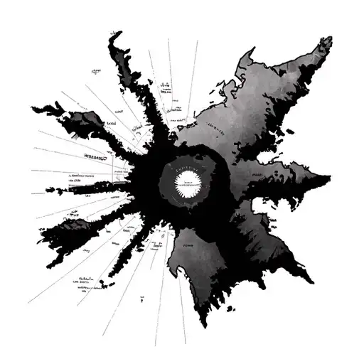 deception island antarctica nautical chart tattoo design idea