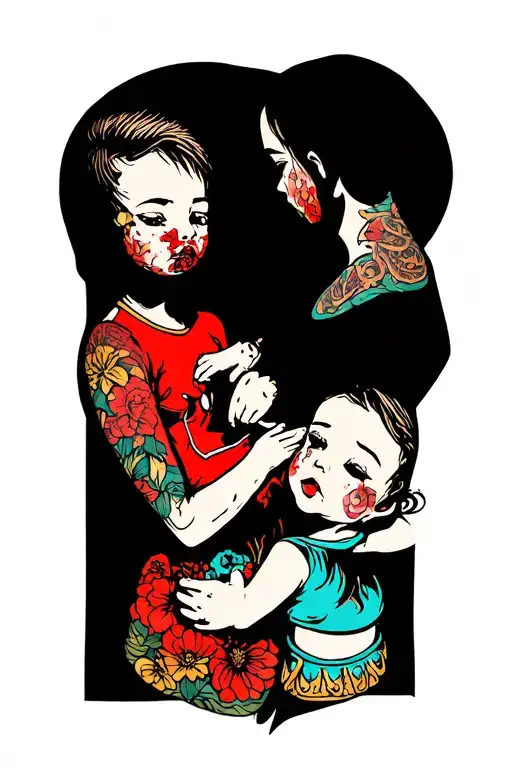 "2 children being sterile" tells my life tattoo design idea