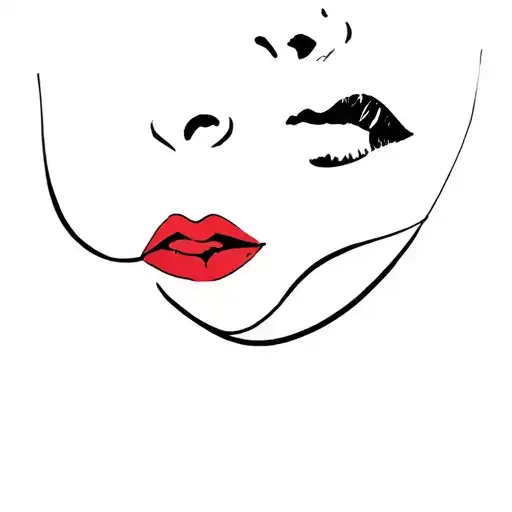 miss Lovins stacked with lips kissing tattoo design idea