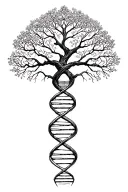tree of life with human DNA double helix intertwined, make it simple  tattoo design idea