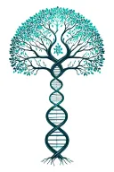 tree of life with human DNA double helix intertwined, make it simple  tattoo design idea