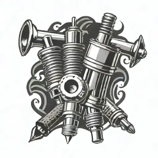 piston rods spark plugs nitrous tattoo design idea