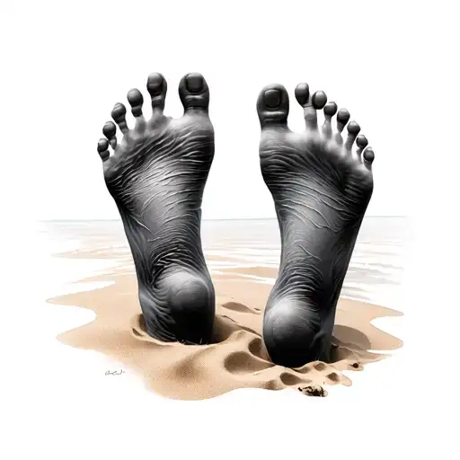 Footprints In The Sand tattoo design idea