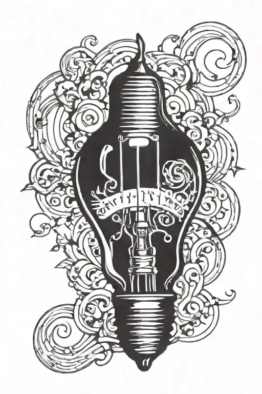 light bulb tattoo design idea