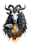 arcangel Uriel with capricorn zodiac sign tattoo design idea