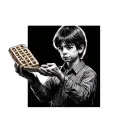 eleven from stranger things holding a waffle modern tattoo design idea