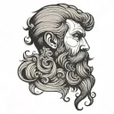 bearded question mark silhouette tattoo design idea