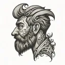 bearded question mark silhouette tattoo design idea