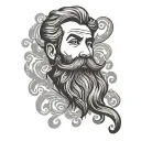 bearded question mark silhouette tattoo design idea