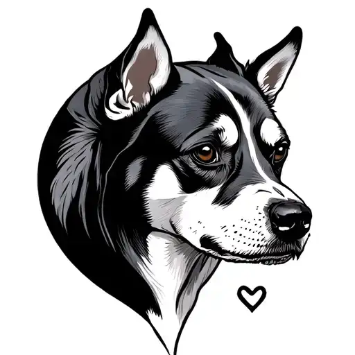 gemini dog year tattoo design idea