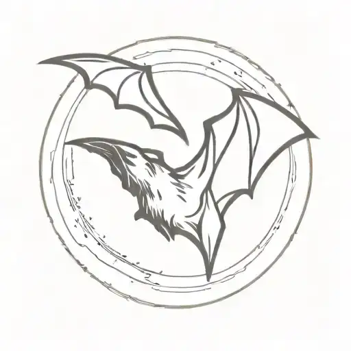 bat flying tattoo design idea