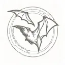 bat flying tattoo design idea