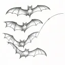 bat flying tattoo design idea