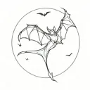 bat flying tattoo design idea