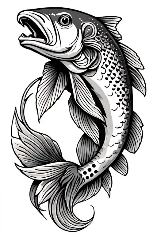 celtic trout tattoo design idea