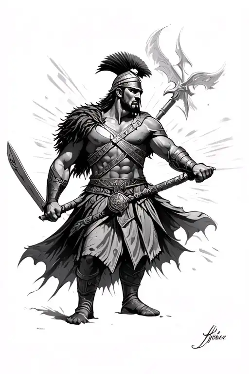 leonidas sparta warrior tattoo design idea